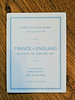 France v England 1992 Rugby Itinerary Card
