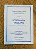 Scotland v England 1992 Rugby Itinerary Card