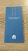 Scotland v New Zealand 2012 Rugby President's Suite Hospitality Itinerary Card