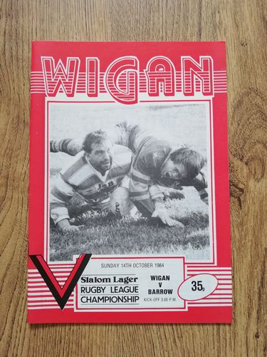 Wigan v Barrow Oct 1984 Rugby League Programme