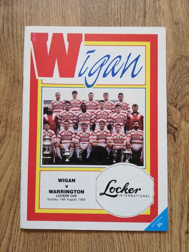 Wigan v Warrington Aug 1988 Locker Cup Rugby League Programme