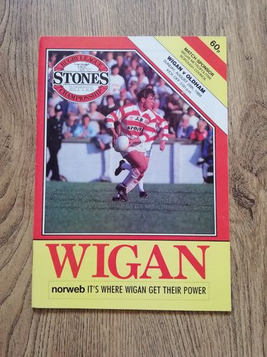 Wigan v Oldham Aug 1988 Rugby League Programme