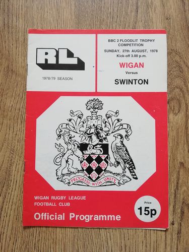 Wigan v Swinton Aug 1978 BBC2 Floodlit Trophy Rugby League Programme