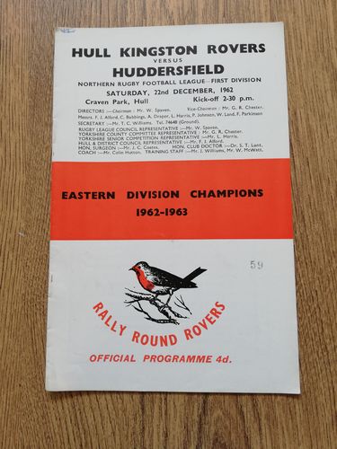 Hull KR v Huddersfield Dec 1962