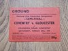 Coventry v Gloucester Mar 1972 RFU Knock-Out Semi-Final Used Rugby Ticket