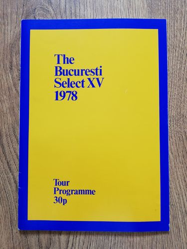 Bucharest Select XV 1978 Rugby Tour Programme
