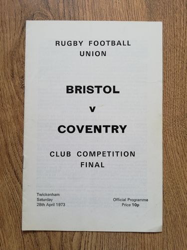 Bristol v Coventry 1973 RFU Club Cup Final Rugby Programme