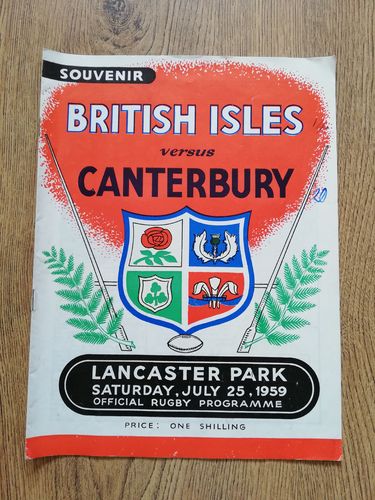 Canterbury v British Lions 1959 Tour Rugby Programme
