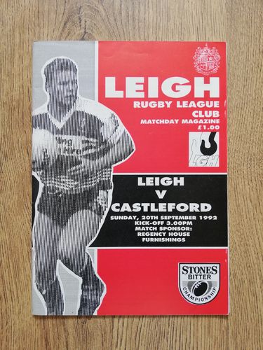 Leigh v Castleford Sept 1992 Rugby League Programme
