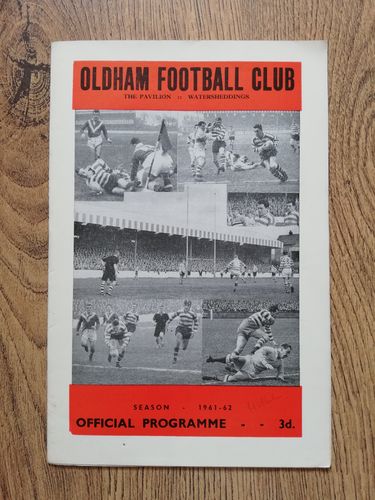 Oldham v Hull Feb 1962 Rugby League Programme