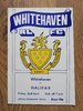 Whitehaven v Halifax Apr 1976 Rugby League Programme