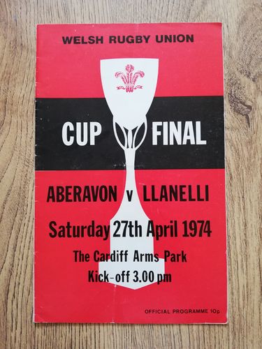 Aberavon v Llanelli 1974 WRU Cup Final Rugby Programme