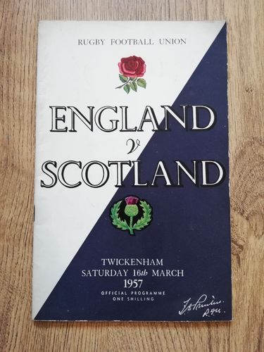 England v Scotland 1957 Rugby Programme