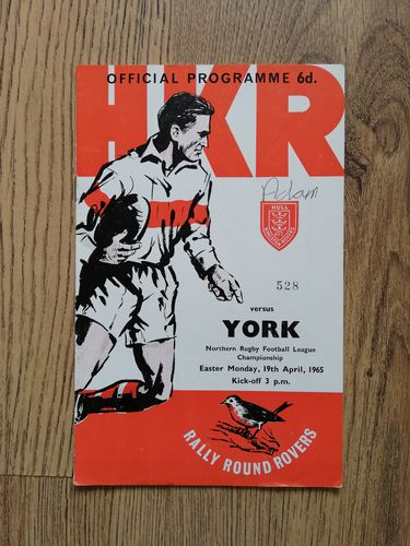 Hull KR v York Apr 1965 Rugby League Programme
