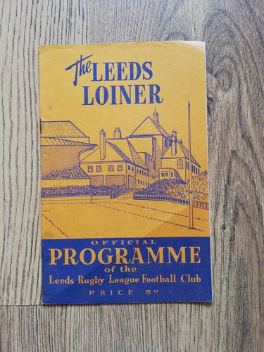Leeds v Wigan Sept 1959 Rugby League Programme