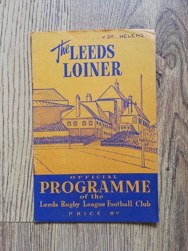 Leeds v St Helens Nov 1959 Rugby League Programme