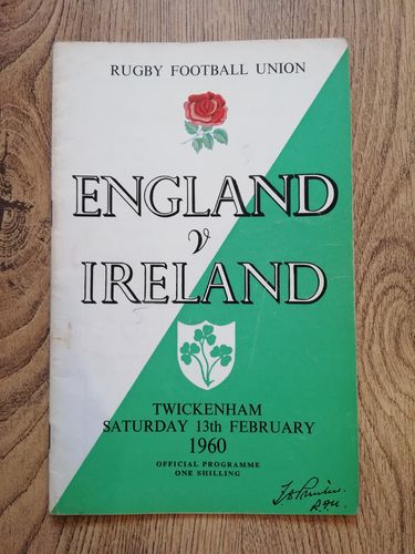 England v Ireland 1960 Rugby Programme