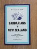 Barbarians v New Zealand 1974 Rugby Programme