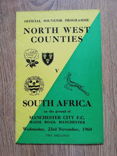 North-West Counties v South Africa 1960 Rugby Programme
