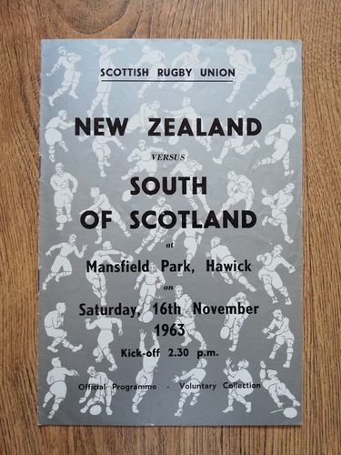 South of Scotland v New Zealand 1963 Rugby Programme