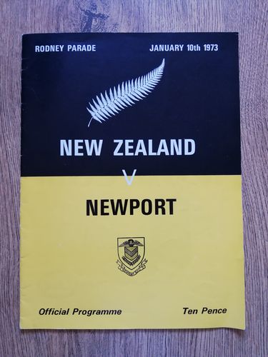 Newport v New Zealand Jan 1973 Rugby Programme