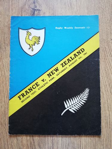 New Zealand v France 2nd Test 1961 Rugby Programme