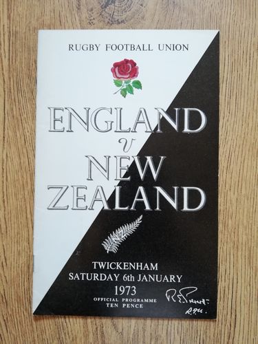 England v New Zealand 1973 Rugby Programme