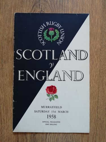 Scotland v England 1958 Rugby Programme