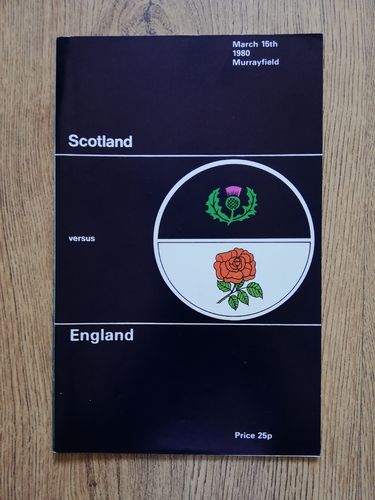 Scotland v England 1980 Rugby Programme