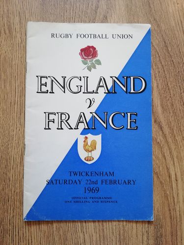 England v France 1969 Rugby Programme