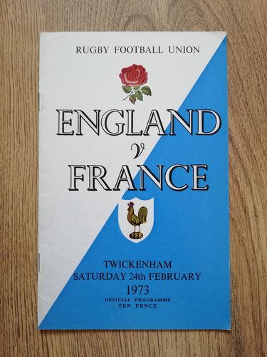 England v France 1973 Rugby Programme