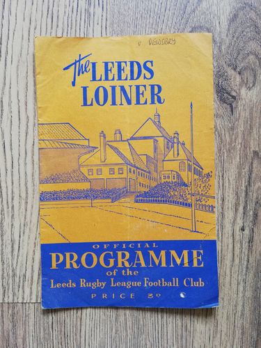 Leeds v Dewsbury Sept 1960 Yorkshire Cup Rugby League Programme