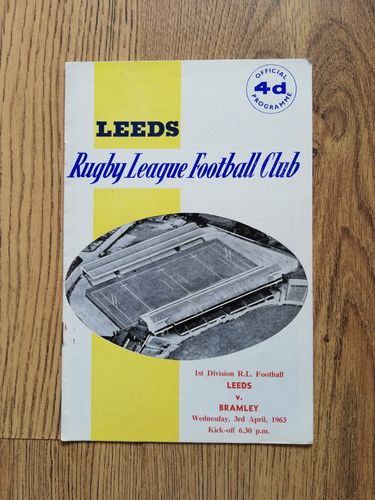 Leeds v Bramley Apr 1963 Rugby League Programme