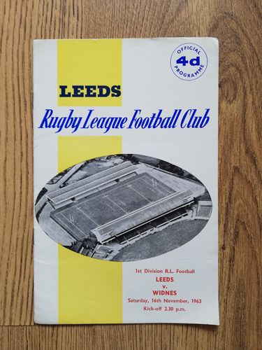 Leeds v Widnes Nov 1963 Rugby League Programme