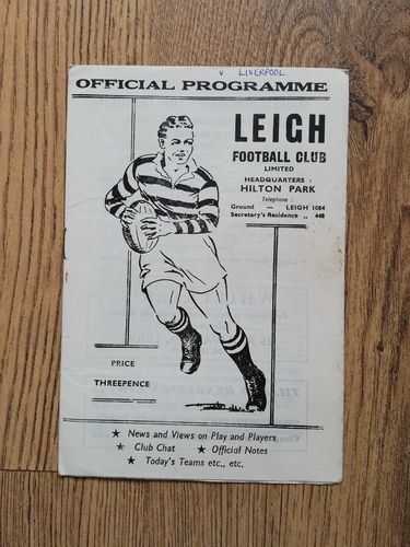 Leigh v Liverpool City Dec 1959 Rugby League Programme