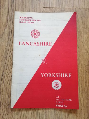 Lancashire v Yorkshire Sept 1971 Rugby League Programme