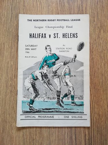 Halifax v St Helens 1966 Championship Final Rugby League Programme