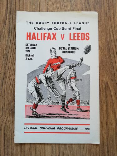 Halifax v Leeds 1972 Challenge Cup Semi-Final Rugby Programme