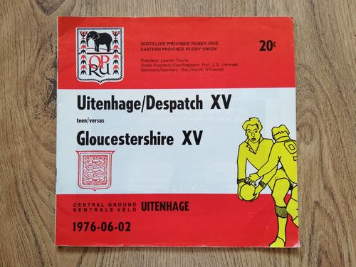 Uitenhage / Despatch XV v Gloucestershire XV June 1976 Rugby Programme