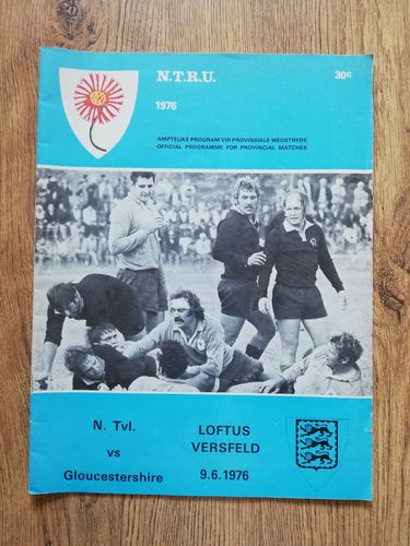 Northern Transvaal v Gloucestershire June 1976 Rugby Programme