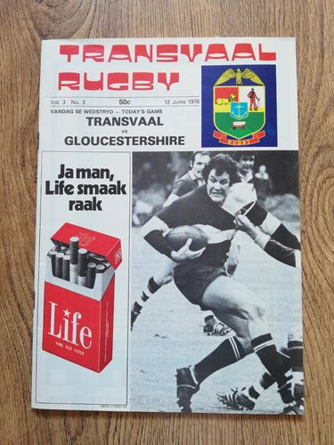 Transvaal v Gloucestershire June 1976 Rugby Programme