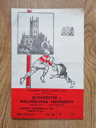 Gloucester v Philadelphia University Sept 1969 Rugby Programme