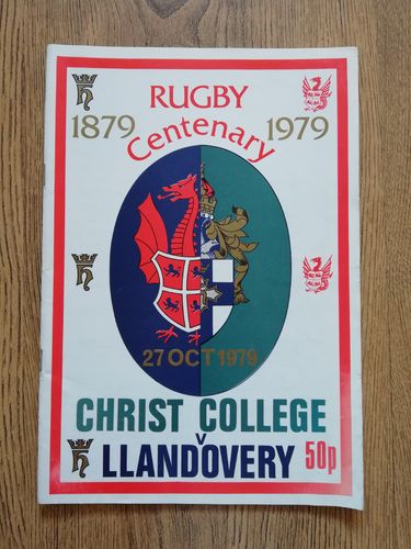 Christ College Brecon v Llandovery College Oct 1979 Centenary Rugby Programme