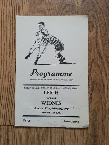 Leigh v Widnes Feb 1964 Challenge Cup Replay Rugby League Programme