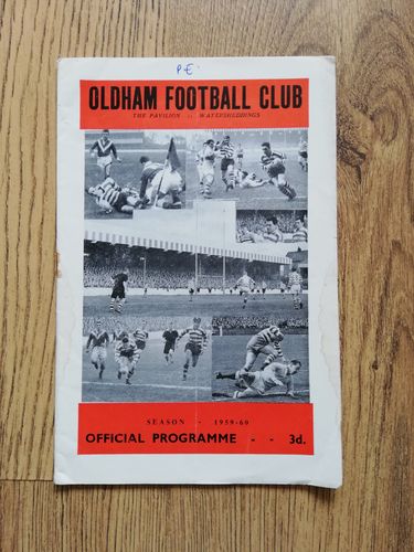 Oldham v Leeds Aug 1959 Rugby League Programme