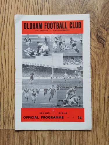 Oldham v Huddersfield Feb 1960 Challenge Cup Rugby League Programme