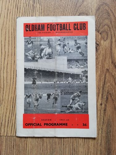 Oldham v Barrow Sept 1961 Rugby League Programme