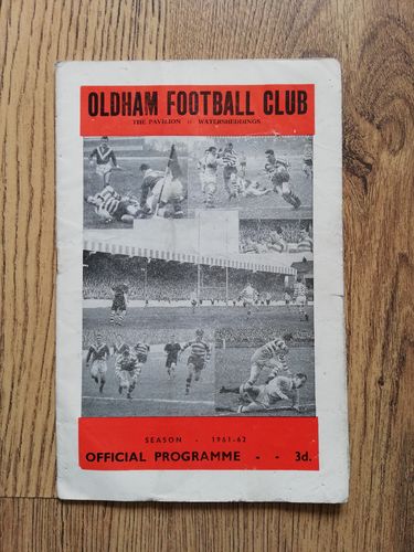 Oldham v Wigan Jan 1962 Rugby League Programme