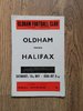 Oldham v Halifax May 1963 Rugby League Programme