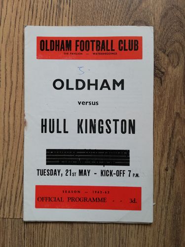 Oldham v Hull KR May 1963 Rugby League Programme